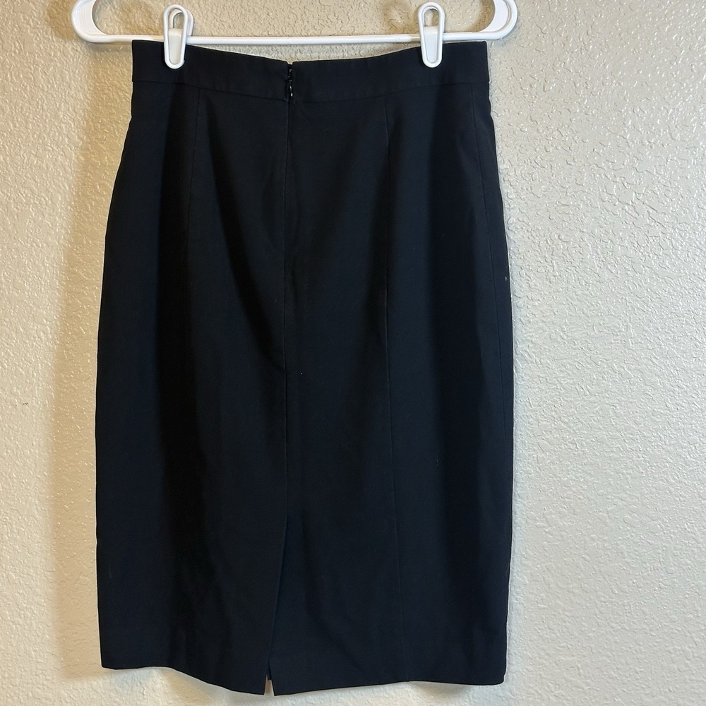 Ann Taylor Pencil Skirt Lined Size 2 Career Business High Rise Knee Length Black - Picture 2 of 9